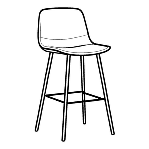 Kreativer Barhocker im modernen Y-Design Malvorlage für entdeckungsfreudige Designerlinge