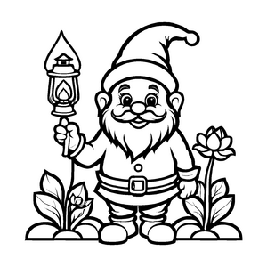 Niedliches Gnome-Ausmalbild für kreative Malstunden