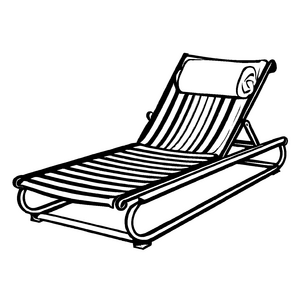 Witzige Strandliegen-Ausmalvorlage für den Bastelspaß