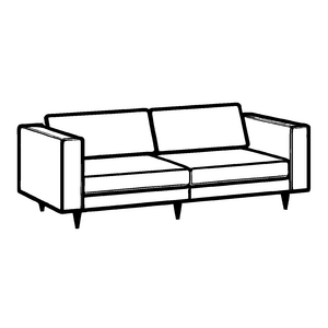 Elegantes Designer-Sofa mit klaren Linien Malvorlage für junge Einrichtungsvisionäre und fantasievolle Innenarchitekten