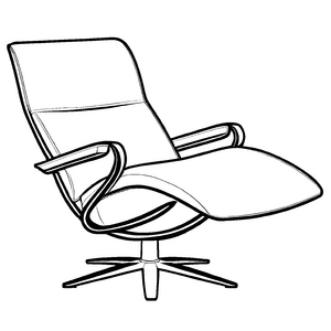 Eleganter Relaxsessel mit charmantem Design Malvorlage für fantasievolle Auszeit-Abenteurer