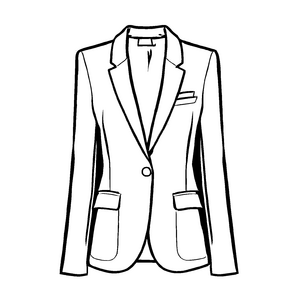 Bezaubernder Damen-Blazer mit modischen Details Ausmalbild für stilvolle Jungdesigner