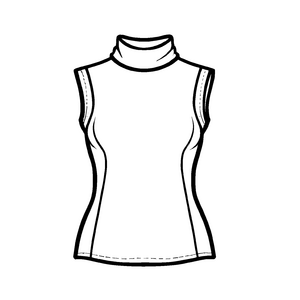 Schlichtes Damen-Top mit stilvollem Turtleneck Malvorlage für modebewusste Kreativköpfe