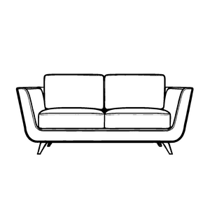 Futuristisches Designer-Sofa mit geometrischem Stil Ausmalvorlage für kreative Wohnvisionäre und mutige Raumgestalter