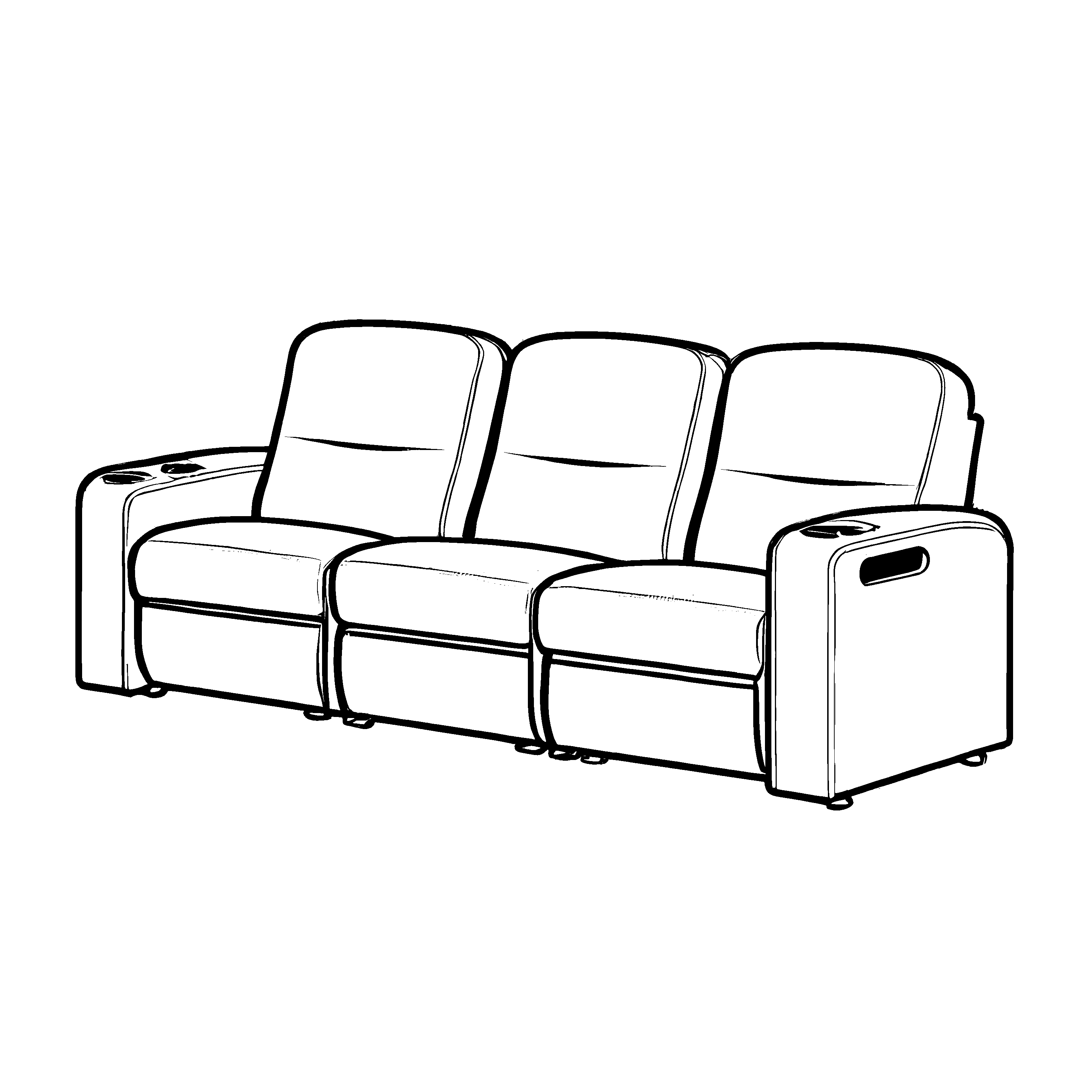 Moderne Couch mit praktischer Fernbedienung Malvorlage für kleine Interior-Architekten