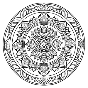 Kreatives Mandala-Mix mit fantasievollen Formen Ausmalbild für kleine Farbentdecker