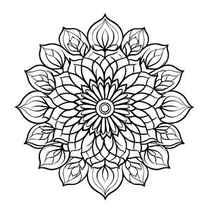 Kreatives Mandala-Mix mit zauberhaften Blattmustern Ausmalmotiv für kleine Kunstzauberer
