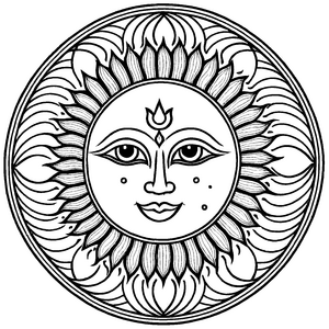 Bezauberndes Mandala-Mix mit faszinierenden Ornamenten Ausmalbild für kleine Farbzauberer