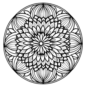 Kreatives Mandala Mix mit hypnotisierenden Formen Ausmalmotiv für kleine Meister der Farbenzauberei