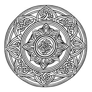 Verwirrendes Mandala Mix mit geometrischen Formen Ausmalvorlage für kleine Entdecker auf kreativer Reise