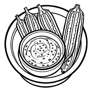Exotische Okra mit zauberhaften Mustern in der Schale Ausmalbild für experimentierfreudige Pflanzendetektive