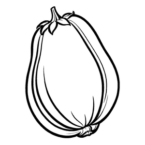 Faszinierende Aubergine mit grünen Blättern Ausmalvorlage für kleine Gemüsehelden und leidenschaftliche Köche