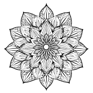 Faszinierendes Mandala Mix mit vielfältigen geometrischen Formen Ausmalvorlage für junge Künstler auf magischer Farbexpedition