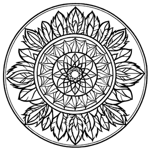 Fesselndes Mandala Mix mit bezaubernden Blumenmotiven Malvorlage für fantasievolle Farbgestalter auf aufregender Entdeckungsreise