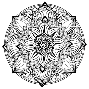 Zauberhaftes Mandala Mix mit dynamischen Mustern Ausmalbild für neugierige Farbentdecker auf kreativer Abenteuerreise