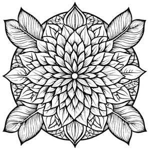 Bezauberndes Mandala Mix mit vielfältigen geometrischen Mustern Ausmalbild für kreative Träumer auf kunterbunter Abenteuerreise