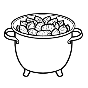 Fantasievolle Schüssel voller grüner Köstlichkeiten Ausmalbild für adventurous Foodies