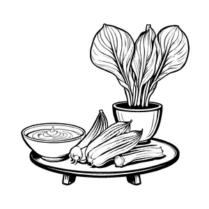 Frischer Pak Choi in köstlicher Suppenlandschaft Ausmalbild für kreative Geschmacksexperten