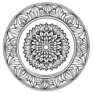 Kreatives Mandala Mix mit floralen Details Ausmalbild für junge Fantasietüftler auf farbenfroher Entdeckungsreise