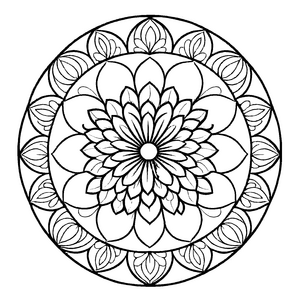 Bezauberndes Mandala Mix mit kreativen geometrischen Formen Ausmalvorlage für fantasievolle Farbkünstler auf magischer Entdeckungsreise