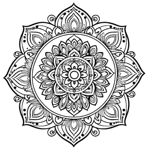 Faszinierendes Mandala Mix mit kunstvollen Mustern Ausmalvorlage für entdeckungsfreudige kleine Künstler auf kreativer Farbexpedition