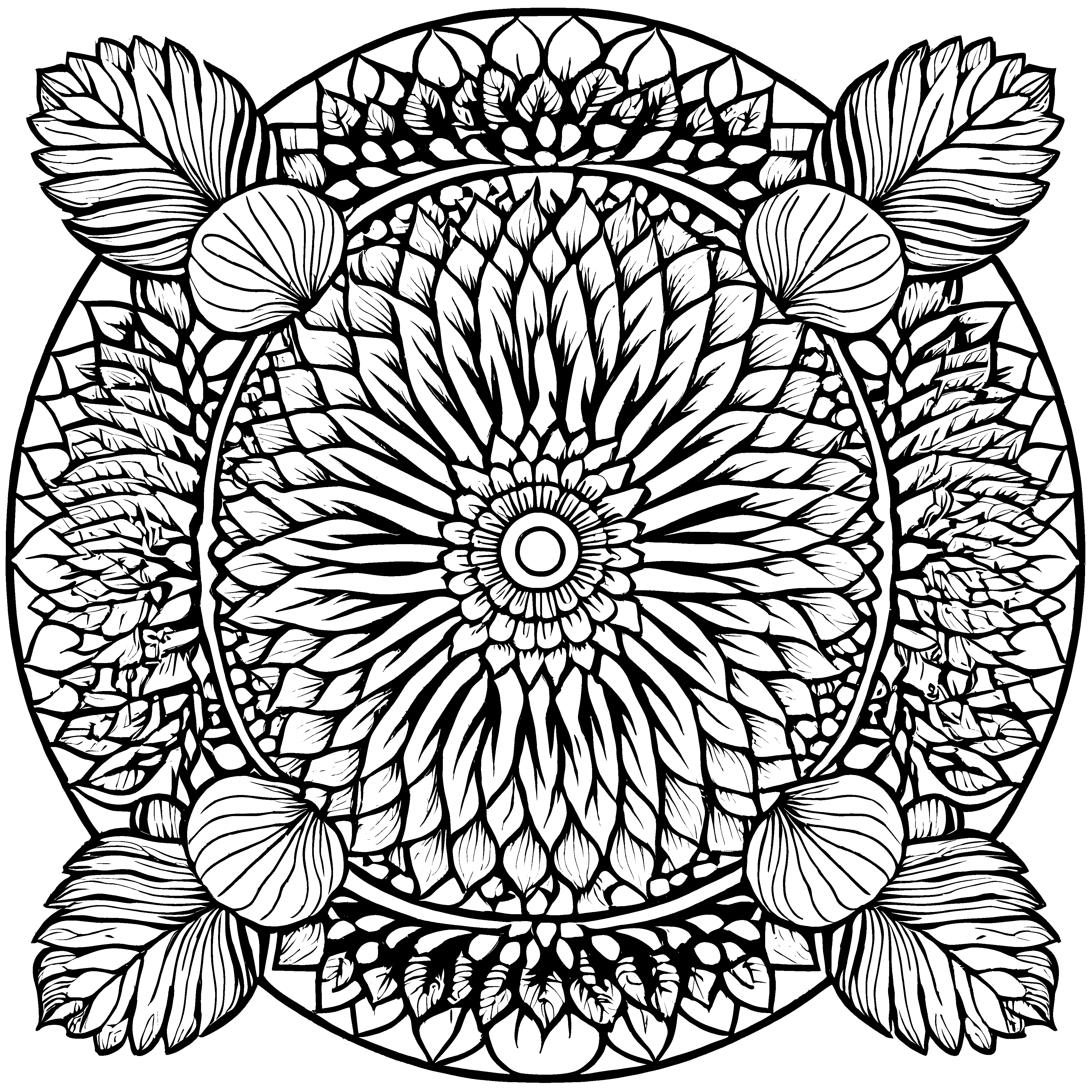 Fesselndes Mandala Mix mit traumhaften Formen und Details Ausmalvorlage für kleine Künstler mit großen Träumen auf bunter Entdeckungsreise