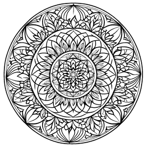 Fantasievolles Mandala Mix mit aufregenden Wellenmustern Ausmalvorlage für kleine Kreativmonster auf bunter Entdeckungsreise