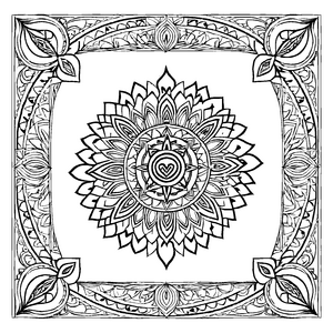Kreatives Mandala Mix mit faszinierenden geometrischen Formen Malvorlage für kleine Farbvirtuosen auf magischer Entdeckungsreise
