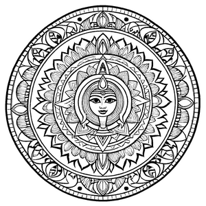 Faszinierendes Mandala Mix mit kunstvollen Tapestry-Designs Ausmalbild für kleine Entdecker auf fantastischer Reise