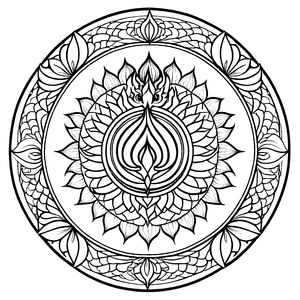 Faszinierendes Mandala Mix mit geheimnisvollen Mustern Ausmalvorlage für kreative Entdecker auf fantastischer Abenteuerreise