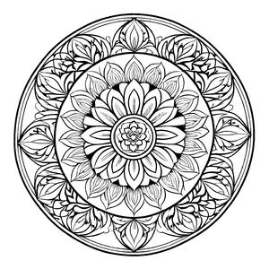Verzauberndes Mandala Mix mit floralen Motiven Ausmalvorlage für fantasievolle Farbzauberer auf kreativer Entdeckungsreise