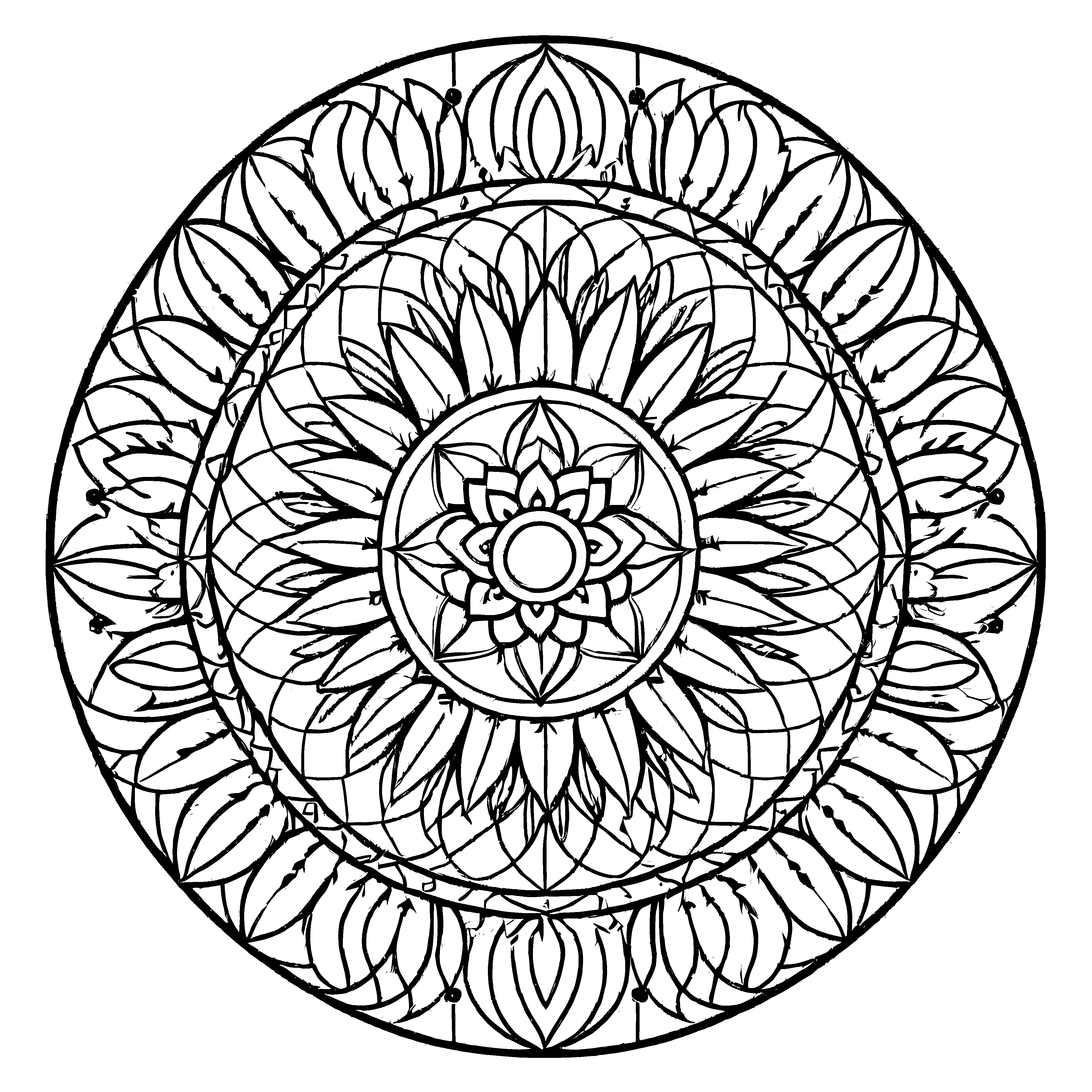 Fantasievolles Mandala Mix mit strahlenden Sonnendesigns Ausmalvorlage für kreative Entdecker auf buntem Abenteuertrip