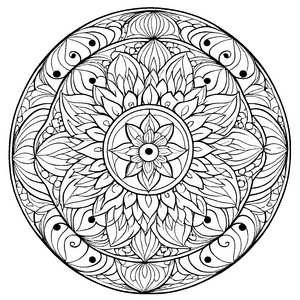 Fesselndes Mandala Mix mit floralen Musterika Ausmalvorlage für kleine Künstler auf wundersamen Farbenabenteuern