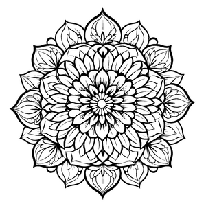 Zauberhaftes Mandala Mix mit komplexen geometrischen Mustern Ausmalbild für fantasievolle Entdecker auf bunte Abenteuerreise