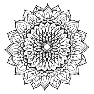 Bezauberndes Mandala Mix mit zarten geometrischen Mustern Ausmalvorlage für kleine Künstler auf bunten Entdeckungsreisen
