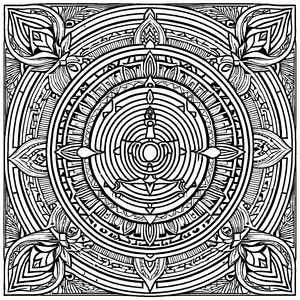 Kunstvolles Mandala Mix mit filigranen Designs Ausmalvorlage für fantasievolle Entdecker auf spannenden Farbreisen