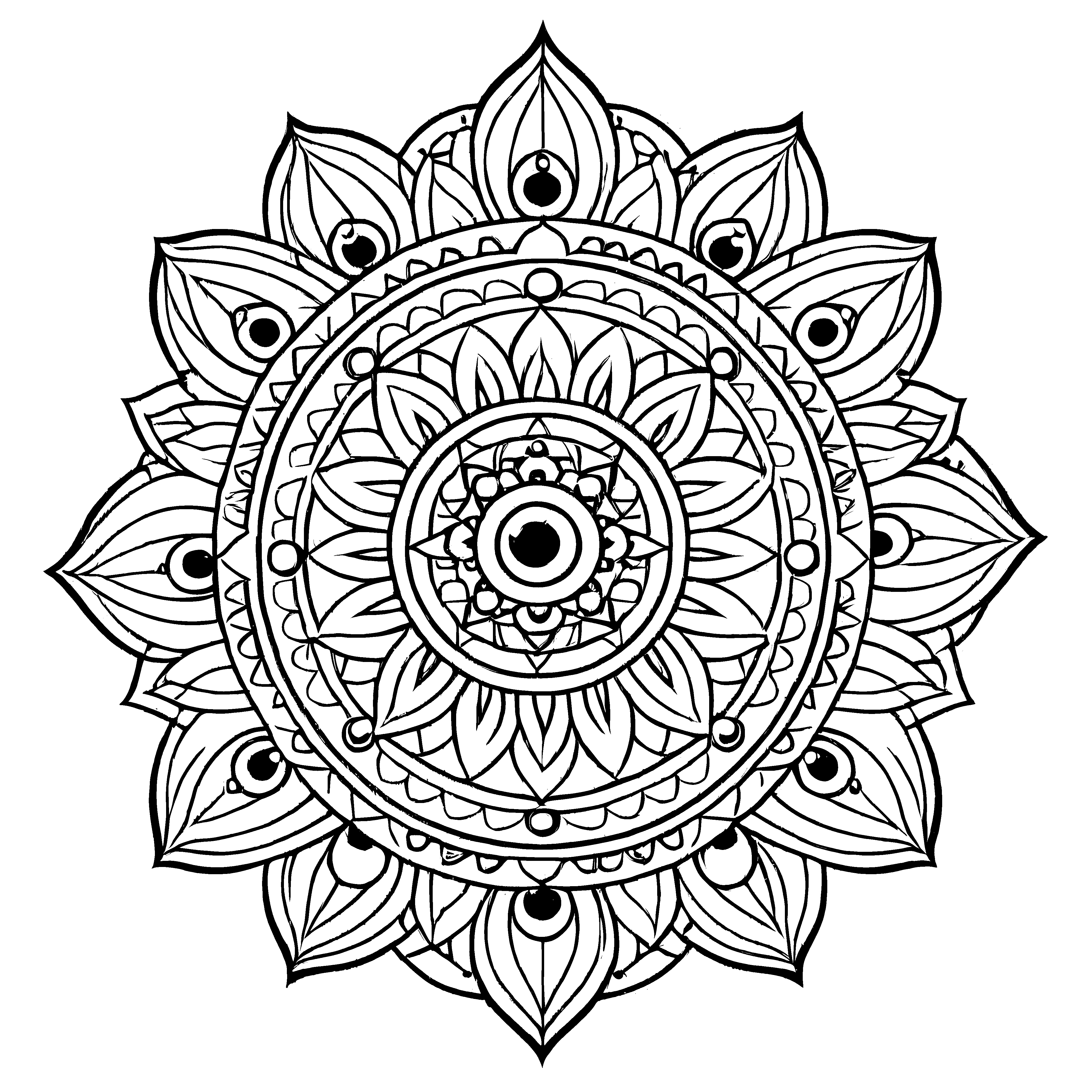 Faszinierendes Mandala Mix mit buntem Blumenmuster Ausmalmotiv für kleine Entdecker auf kreativen Abenteuerreisen
