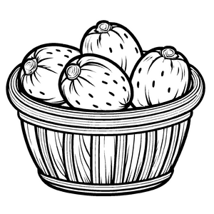 Kreative Kartoffelsterne in bunter Schüssel Ausmalbild für kleine Künstlerfreunde