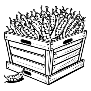 Fantasievolle Erbsenhelden in einer Holzbox Ausmalvorlage für abenteuerlustige Entdecker