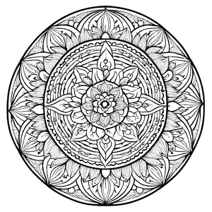 Kreatives Mandala Mix mit filigranen Mustern Ausmalvorlage für fantasievolle Entdecker auf bunten Farburlauben