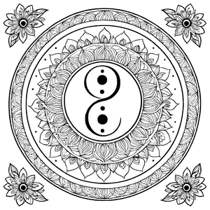 Kreatives Mandala Mix mit geheimnisvollen Sternenmotiven Ausmalbild für fantasievolle Farbentdecker auf inspirierenden Abenteuerreisen