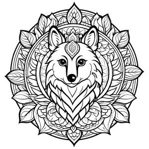 Bezauberndes Mandala Mix mit verspielt schnüffelndem Hund Ausmalmotiv für fantasievolle Künstler auf aufregenden Farbreisen