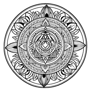 Buntes Mandala Mix mit faszinierenden Sternen und Rädern Ausmalmotiv für neugierige Farbentdecker auf fantastischen Kreativreisen