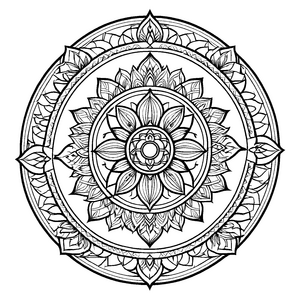 Faszinierendes Mandala Mix mit kreativen geometrischen Mustern Ausmalmotiv für neugierige Künstler auf inspirierenden Farbexpeditionen