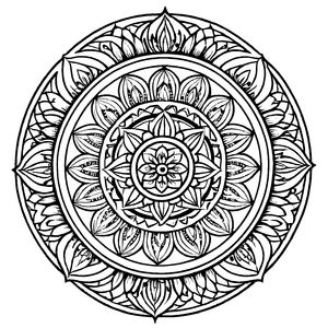 Verzauberndes Mandala Mix mit komplexen Formen Ausmalvorlage für fantasievolle Entdecker auf kreativen Farbexpeditionen