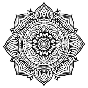 Faszinierendes Mandala Mix mit blühenden Ornamenten Ausmalmotiv für kleine Farbentdecker auf fantastischen Kreativreisen