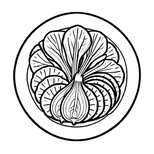 Einzigartige Rote Bete mit feinen Verzierungen Ausmalbild für kleine Entdecker mit Geschmack für Gartenkunst