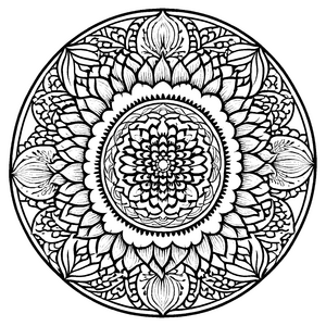 Einzigartiger Mandala Mix mit kunstvollen Ornamenten Ausmalmotiv für fantasievolle Farbexperten auf aufregender Entdeckungsreise
