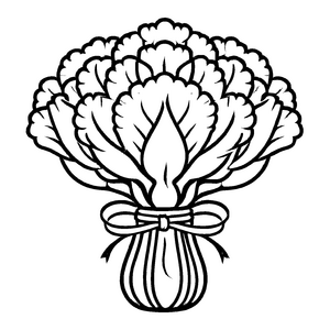 Bezaubernder Blumenkohl mit hübschem Schleifenakzent Malvorlage für kreative Gartenzauberer