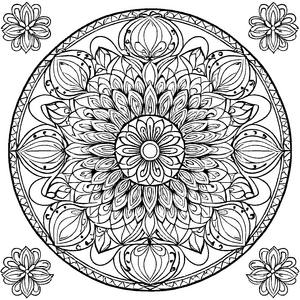 Wundervolles Mandala Mix mit floralen Geheimnissen Ausmalbild für kleine Traumfänger auf farbenfrohen Abenteuern